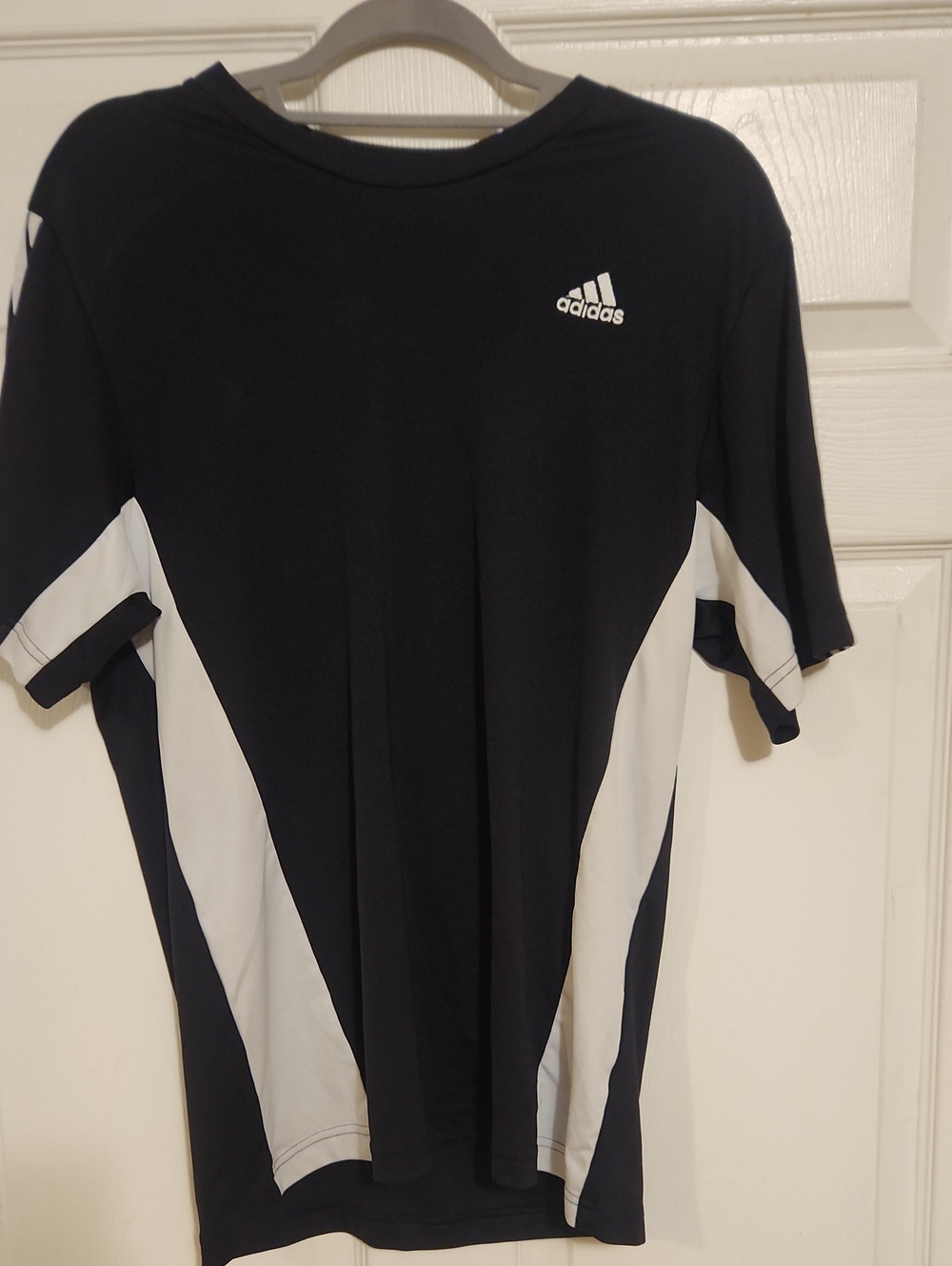 adidas Black & White Men's Athletic Polo-Style Tee